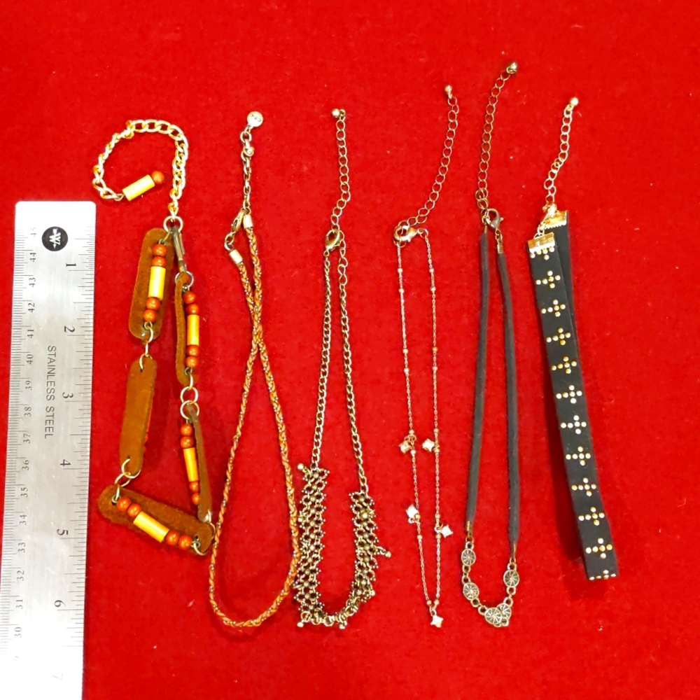 3 for $30 Lot of Six Fashion Jewelry Choker Necklaces